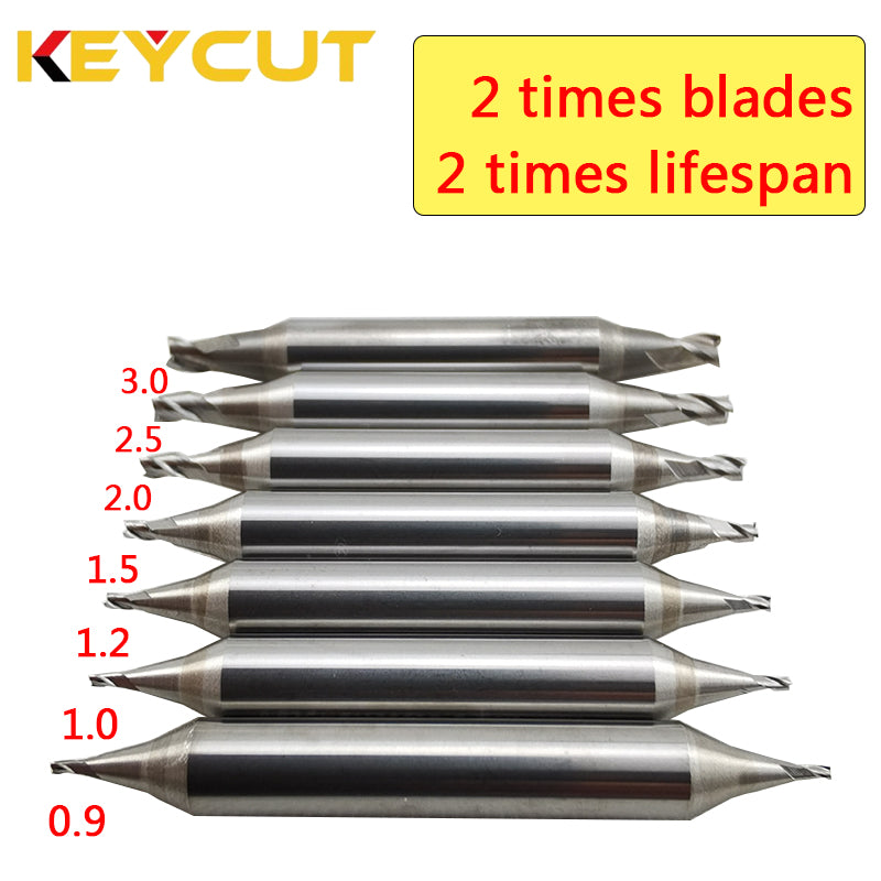 Double 3-Flute Milling Cutter 1.0mm 1.2mm 1.5mm 2.0mm 2.5mm for WENXING DEFU SILCA MATRIX Manual Key Duplictor Machine