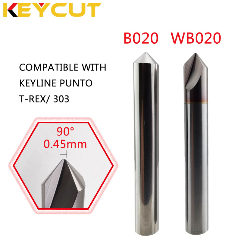 KEYLINE Milling Cutter HB020 D6 90° P-0.45 and Tracer B020 Fits KEYLINE PUNTO T-REX 303