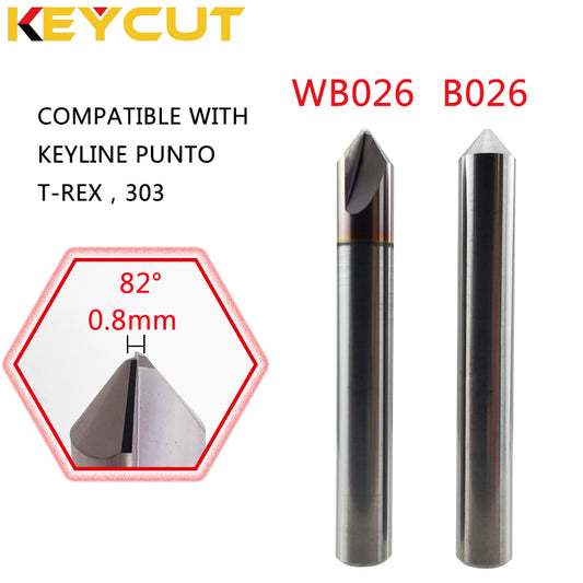 KEYLINE Cutter HB026 Carbide D6 82° P-0.8 and Punto Tracer B026 for KESO 3000 - 8000