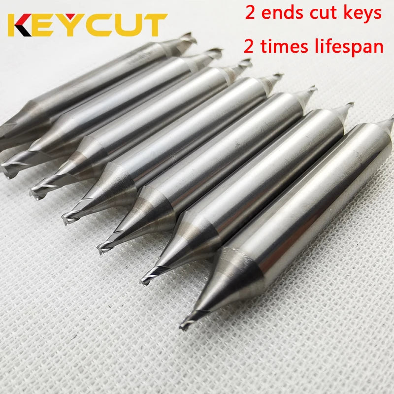 Double 3-Flute Milling Cutter 1.0mm 1.2mm 1.5mm 2.0mm 2.5mm for WENXING DEFU SILCA MATRIX Manual Key Duplictor Machine