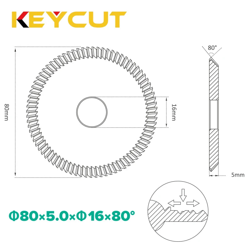 RY10030 CU100 CU11 26MC  80x5x16 Milling Cutter Compatible with RYTAN RY45 ILCO KD40 KD71 Borkey Key Machine Locksmith Tools