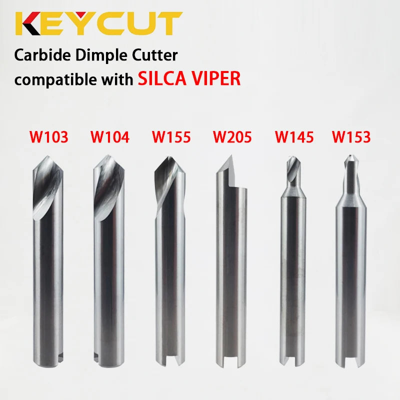 W103 W104 W145 W153 W155 W205 Dimple Cutter Compatible with SILCA VIPER Key Copy Machine Carbide End Mill Locksmith Tools