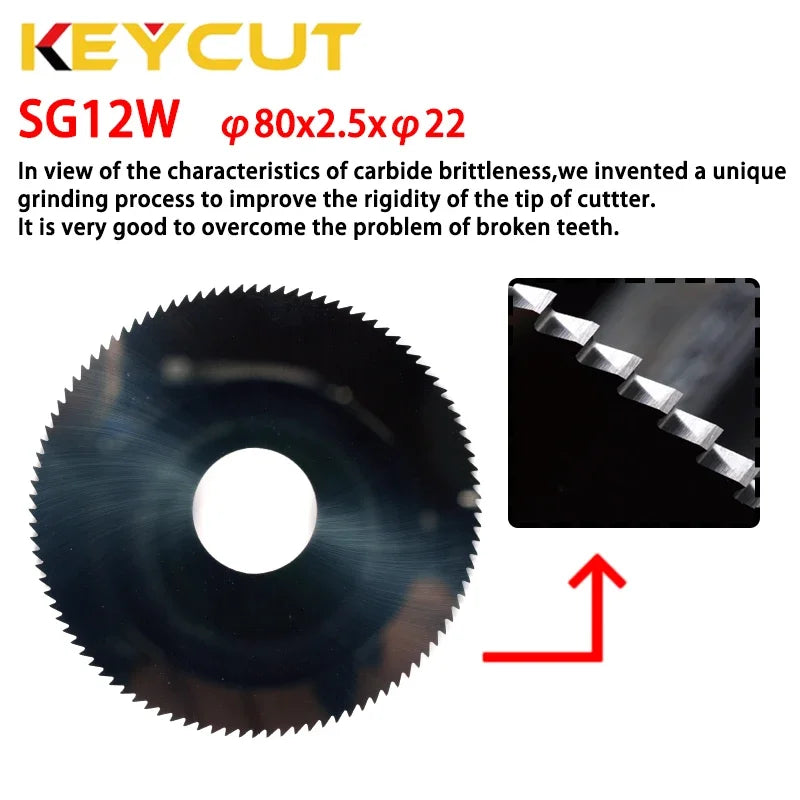 SG12W 80x2.5x22 Carbide Flat Slotter Compatible with SILCA AY100/C  Keyline Falcon Tibbe Abloy Key Machine Locksmith Tools