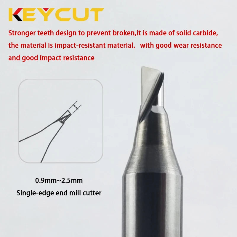 Breakage resistant wear resistant single edge end mill cutter for Wenxing DEFU Manual Vertical Key Machine Locksmith Tools