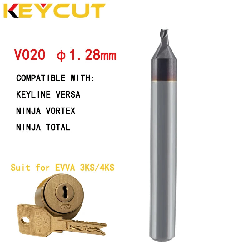 Milling Cutter V020 1.28mm Compatible with Keyline VERSA NINJA TOTAL NINJA VORTEX Key Duplicating Machine Locksmith Tools