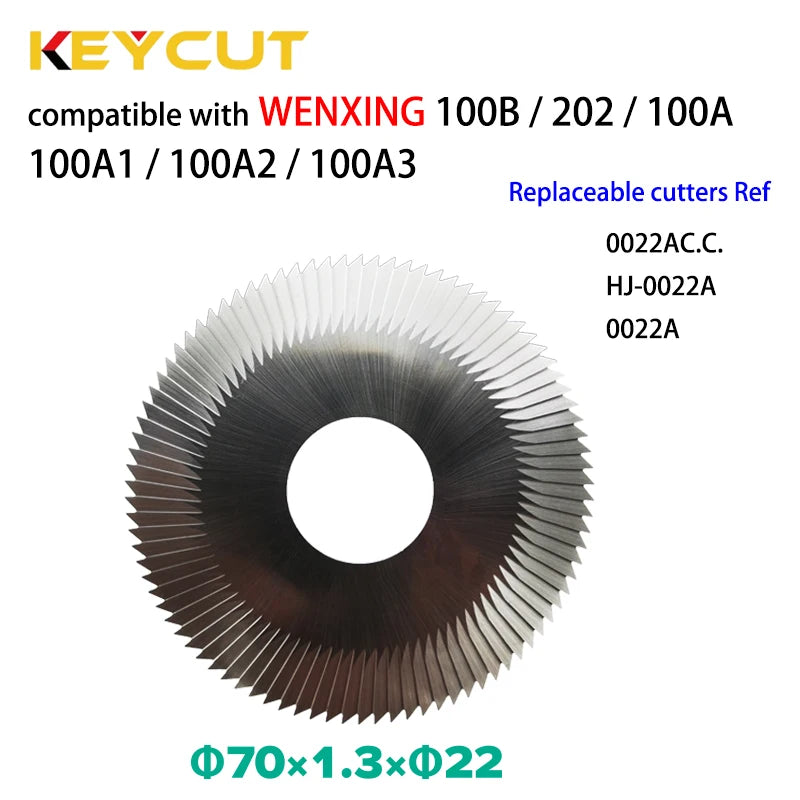 Key Milling Cutter 0022A 0022AC.C HJ-0022A 70x1.3x22 Compatible with WENXING 100B 202 100A 100A1 100A2 100A3 Locksmith Tools