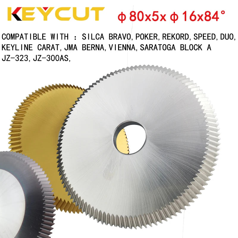 P01 Cutting Wheel 80x5x16 Milling Cutter Compatible with SILCA Bravo SPEED DUO REKORD Keyline carat JMA VIENNA Key Duplicator