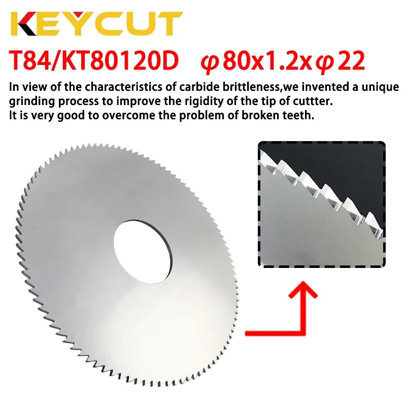 80x1.2x22 Carbide Flat Slotter T84 KT80120D Milling Cutter Compatible with SILCA DUO AN SAN Key Cutting Machine Locksmith Tools