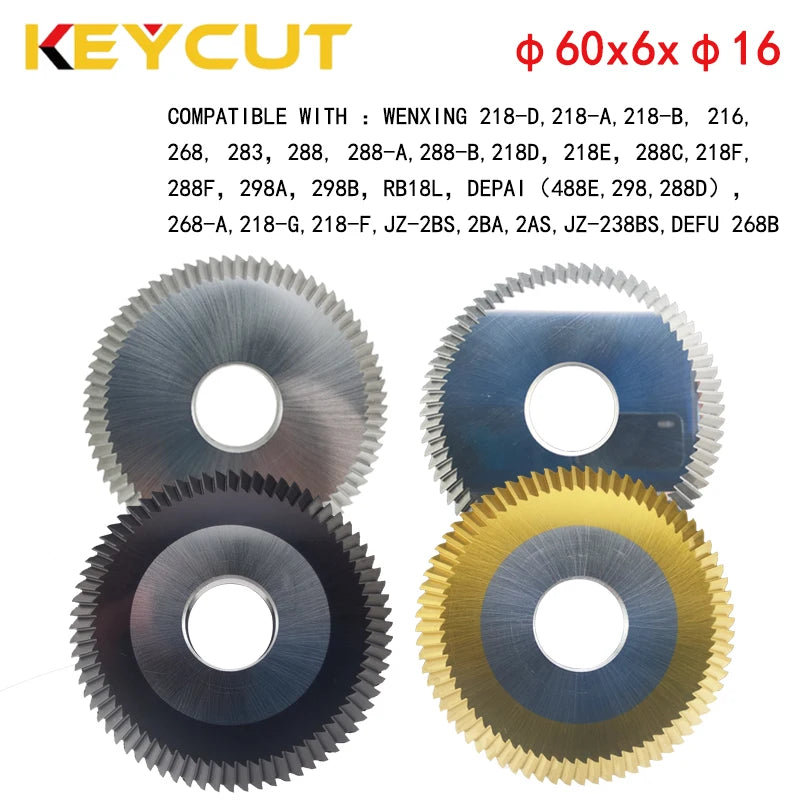 0114 Cutting Wheel  60x6x16 Milling Cutter Compatible with Wenxing 218 depai 298  JZ 238BS Key Duplicator Locksmith Tools