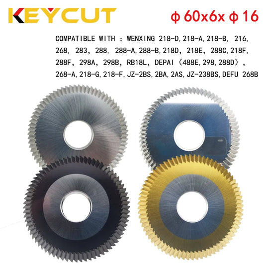 0114 Cutting Wheel  60x6x16 Milling Cutter Compatible with Wenxing 218 depai 298  JZ 238BS Key Duplicator Locksmith Tools