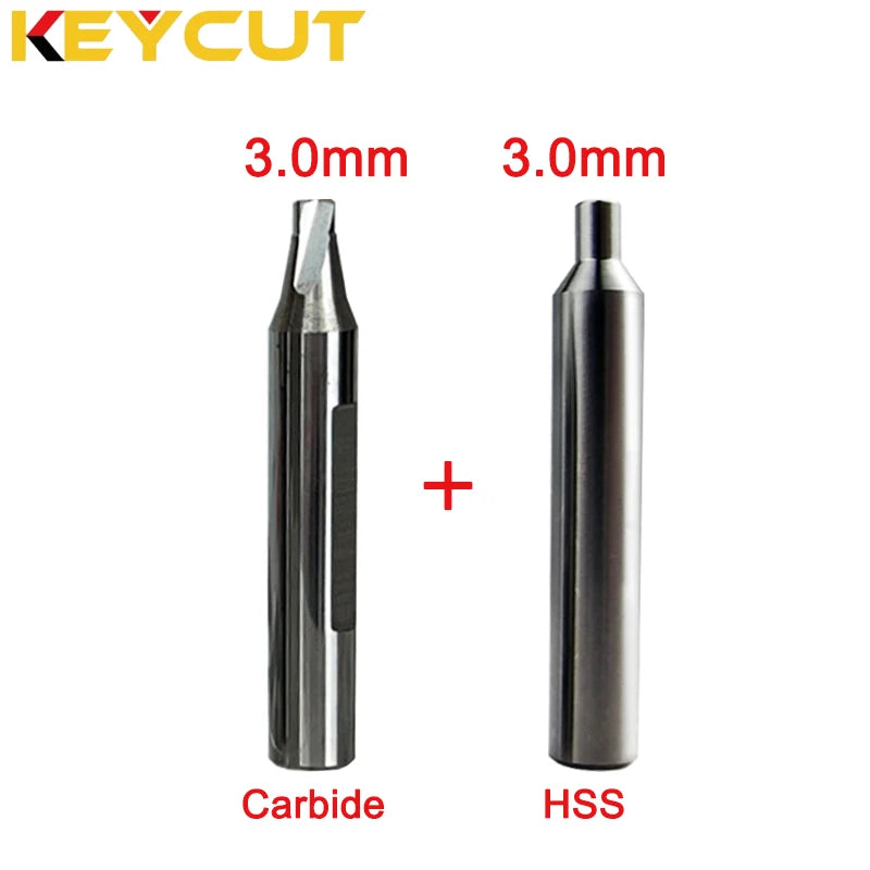 2 Flute Sharp Milling Cutter 0.8mm-3.0mm for Vertical Manual Key Cutting Copy Machine Locksmith Tools