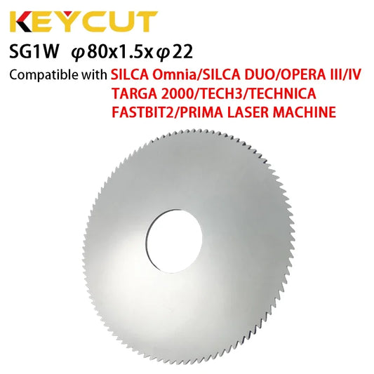 SG1 SG1W 80x1.5x22 Key Milling Cutter Fit with SILCA Omnia DUO/OPERA III IV/TARGA/TECH3/TECHNICA/FASTBIT2/PRIMA LASER MACHINE