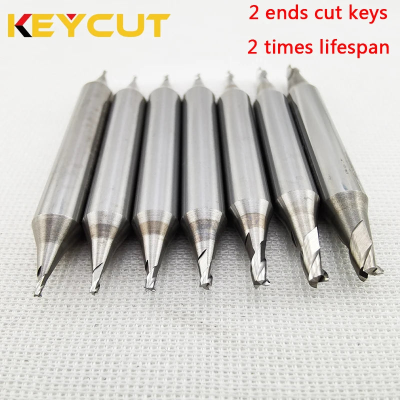 Double 3-Flute Milling Cutter 1.0mm 1.2mm 1.5mm 2.0mm 2.5mm for WENXING DEFU SILCA MATRIX Manual Key Duplictor Machine