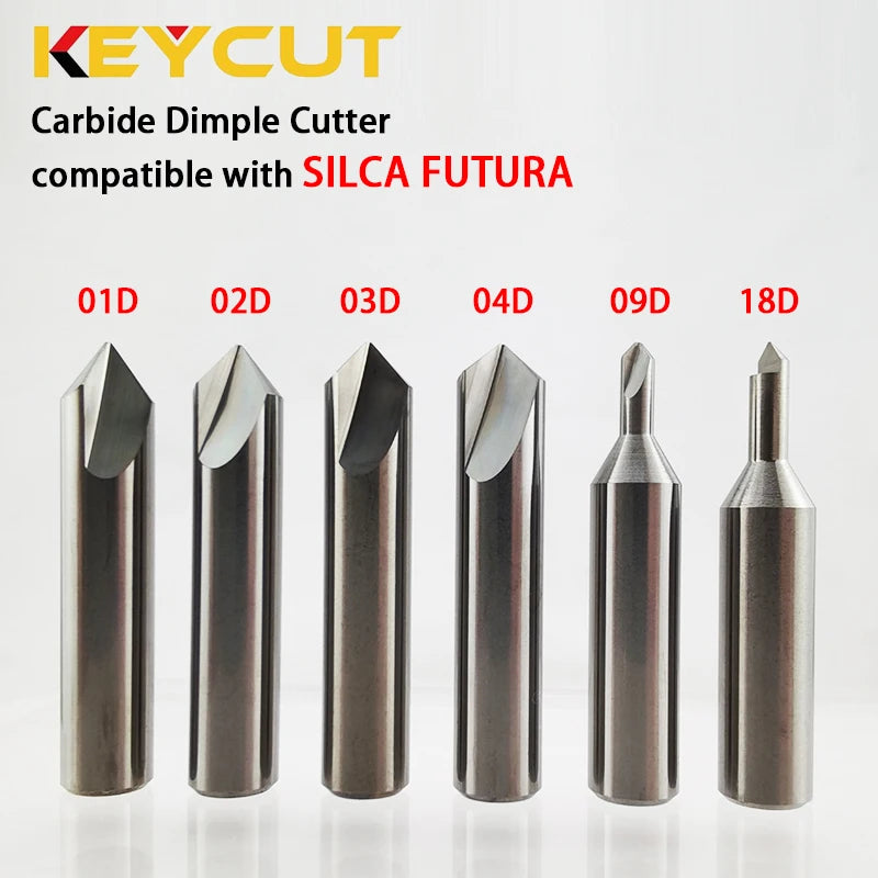 01D 02D 03D 04D 09D 18D Dimple Cutter Compatible with SILCA FUTURA Key Copy Machine Carbide End Mill Locksmith Tools