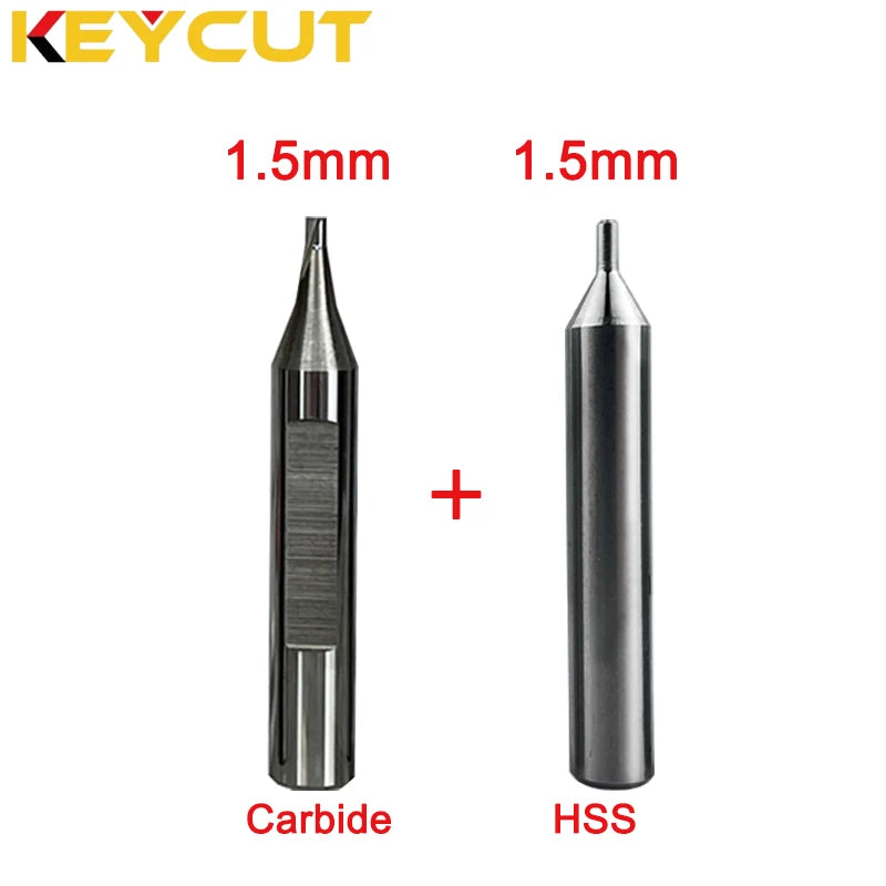 2 Flute Sharp Milling Cutter 0.8mm-3.0mm for Vertical Manual Key Cutting Copy Machine Locksmith Tools