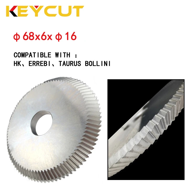 Key Machine Milling Cutter 68x6x16 Compatible with  HK ERREBI TAURUS BOLLINI Key Duplicator Locksmith Tools