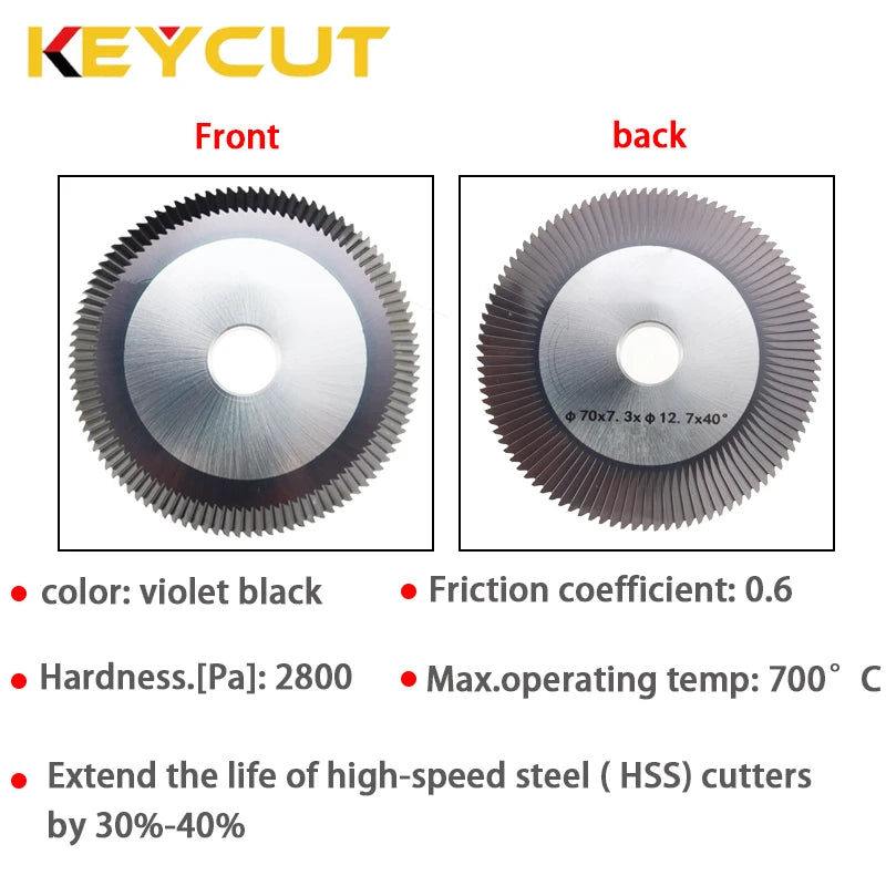 Key Cutting Wheel 70x7.4x12.7x40° Milling Cutter Compatible with 3D EXTREME S Key Duplicator Locksmith Tools