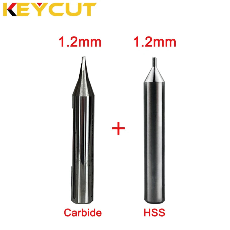 2 Flute Sharp Milling Cutter 0.8mm-3.0mm for Vertical Manual Key Cutting Copy Machine Locksmith Tools