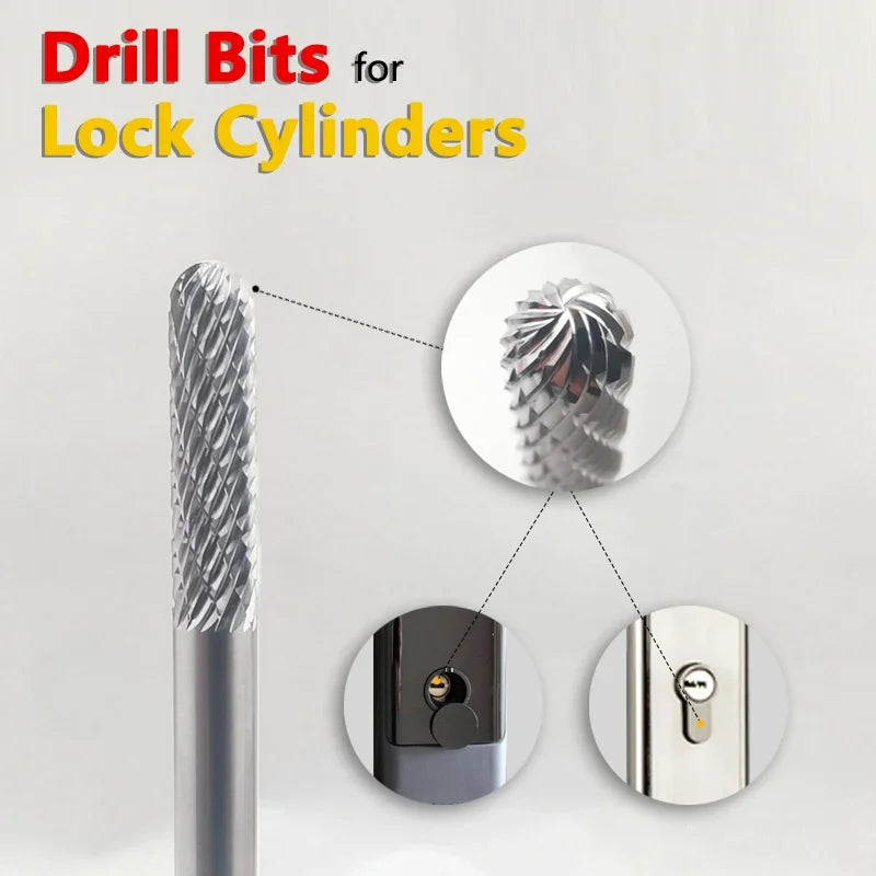 Lock Cylinder Drill Bit to Open Locks Locksmith Tools for Drilling Brass Hard Locks Lock Opener