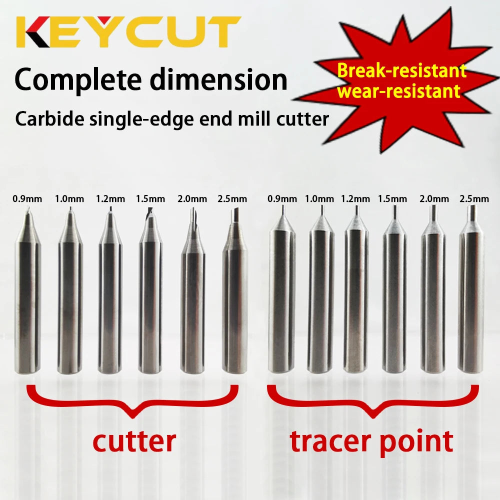 Breakage resistant wear resistant single edge end mill cutter for Wenxing DEFU Manual Vertical Key Machine Locksmith Tools