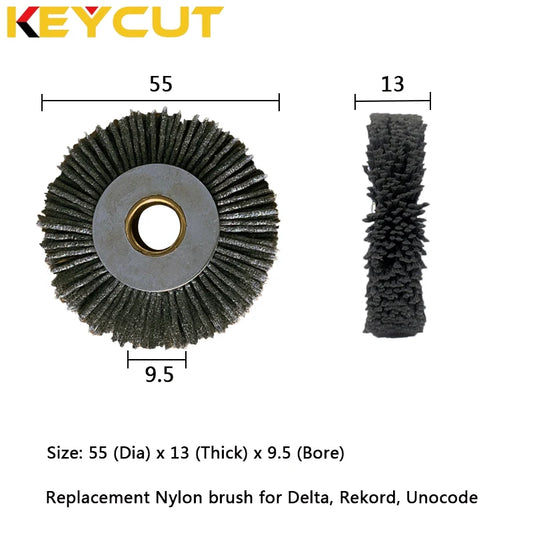 Nylon Brush 55x13x9.5 Compatible with SILCA Delta Rekord Unocode Key Machine