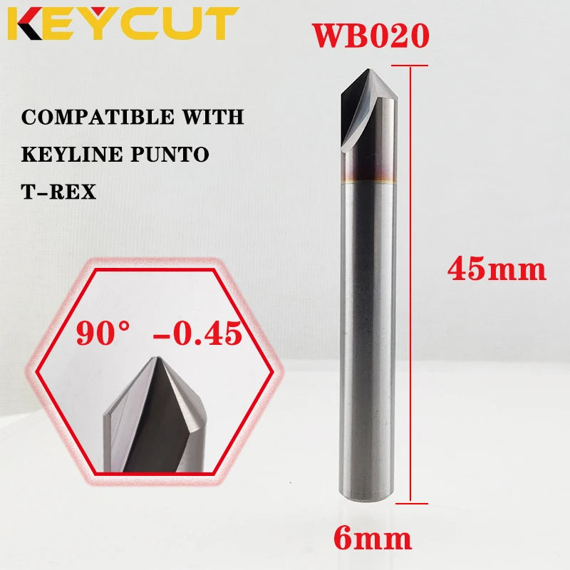 KEYLINE Milling Cutter HB020 D6 90° P-0.45 and Tracer B020 Fits KEYLINE PUNTO T-REX 303