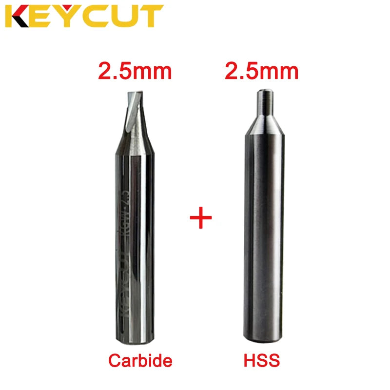 2 Flute Sharp Milling Cutter 0.8mm-3.0mm for Vertical Manual Key Cutting Copy Machine Locksmith Tools