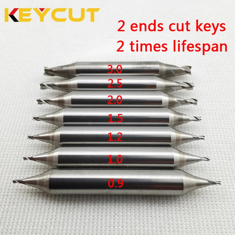 Double 3-Flute Milling Cutter 1.0mm 1.2mm 1.5mm 2.0mm 2.5mm for WENXING DEFU SILCA MATRIX Manual Key Duplictor Machine