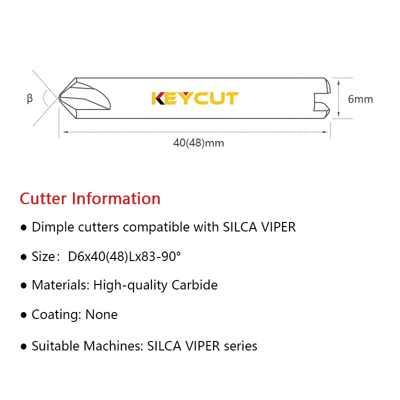 W103 W104 W145 W153 W155 W205 Dimple Cutter Compatible with SILCA VIPER Key Copy Machine Carbide End Mill Locksmith Tools