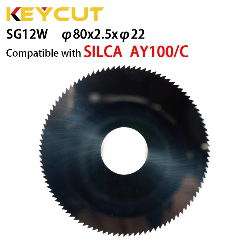 SG12W 80x2.5x22 Carbide Flat Slotter Compatible with SILCA AY100/C  Keyline Falcon Tibbe Abloy Key Machine Locksmith Tools