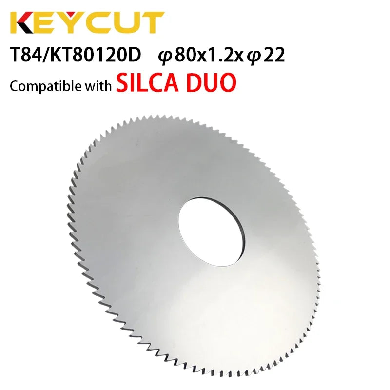 80x1.2x22 Carbide Flat Slotter T84 KT80120D Milling Cutter Compatible with SILCA DUO AN SAN Key Cutting Machine Locksmith Tools