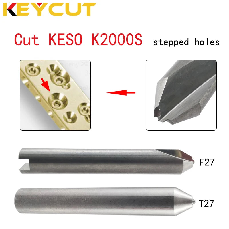 F27 T27 Step Milling Cutter to Cut KESO 2000 S Compatible with SILCA Matrix SILCA Twister II XHORSE XP007 Key Duplicate Machine