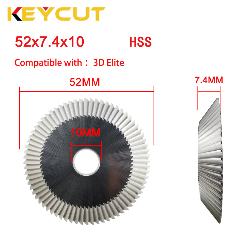 3D Elite Key Machine Cutter 52x 7.4 x 10mm